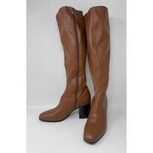Franco‎ Sarto Women's 8M Brown Faux Leather L-Tribute Knee High Heel Boots